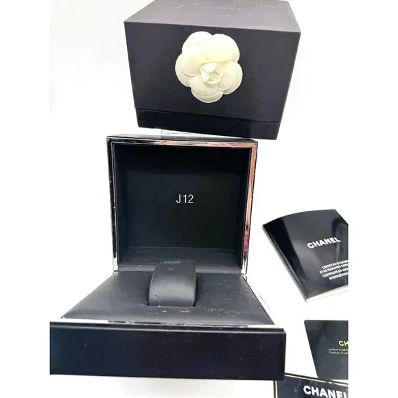 Genuine Chanel J12 H0970 Empty Watch Case Box Booklet & Outer Gift Box